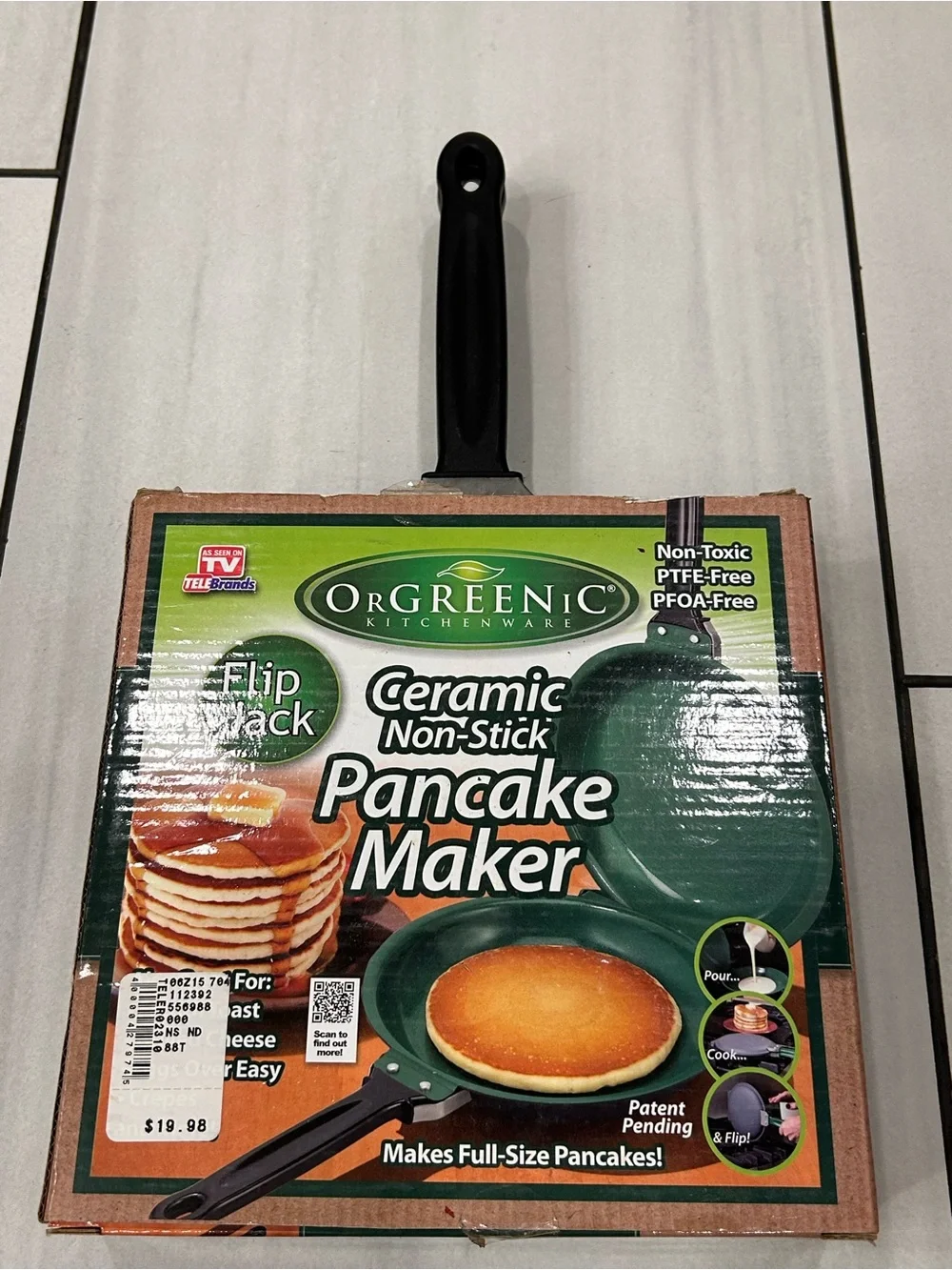 Flip Jack Pan Frying Pan Double Side Pancake Cookware Stainless Iron + Bakelite